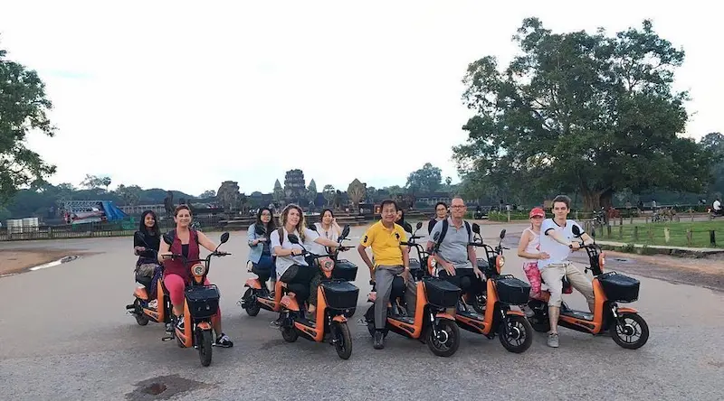 Riders on countryside trail